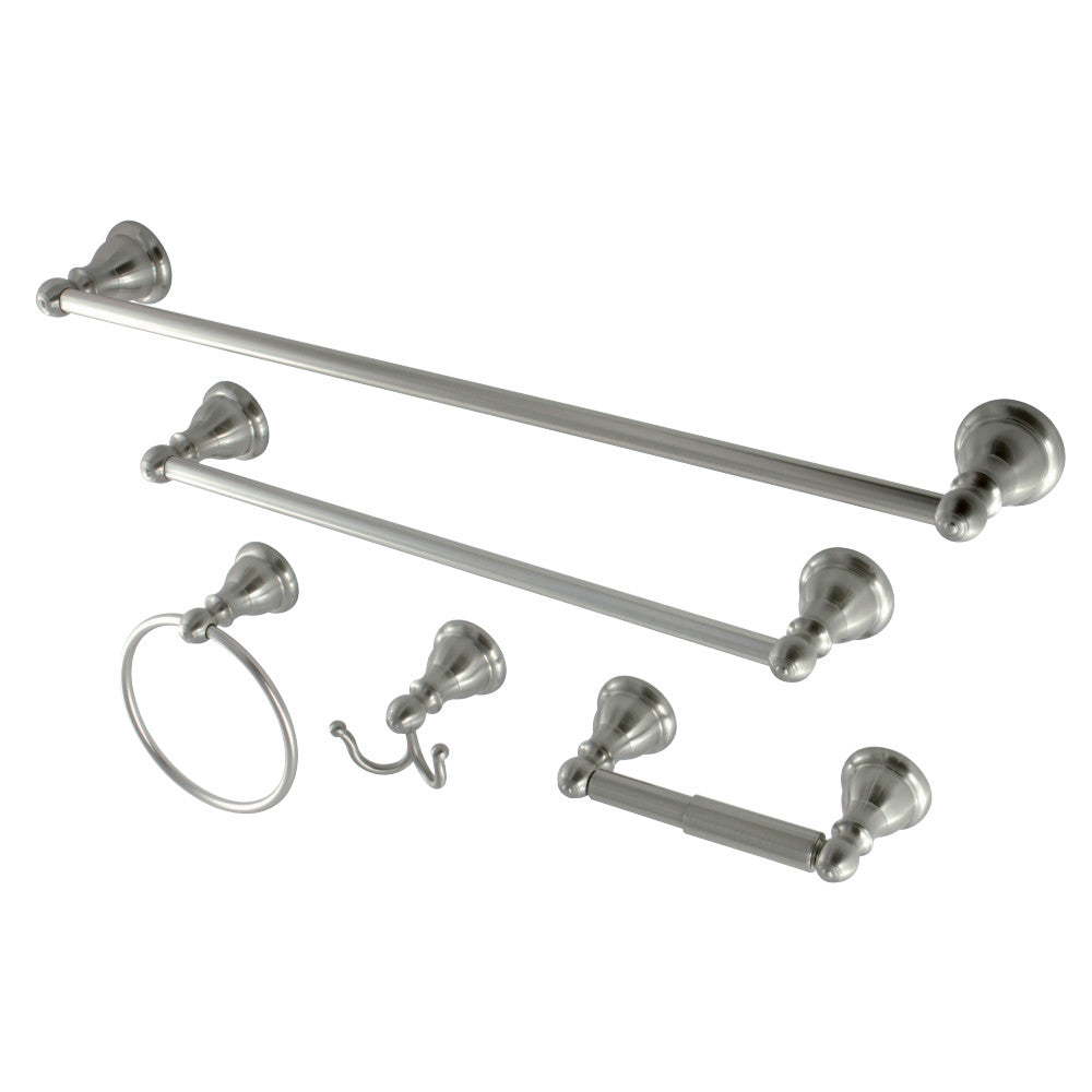 Kingston Brass BAHK5112478SN Santa Fe 5-Piece Bathroom Accessory Set, Brushed Nickel - BNGBath