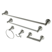 Thumbnail for Kingston Brass BAHK5112478SN Santa Fe 5-Piece Bathroom Accessory Set, Brushed Nickel - BNGBath