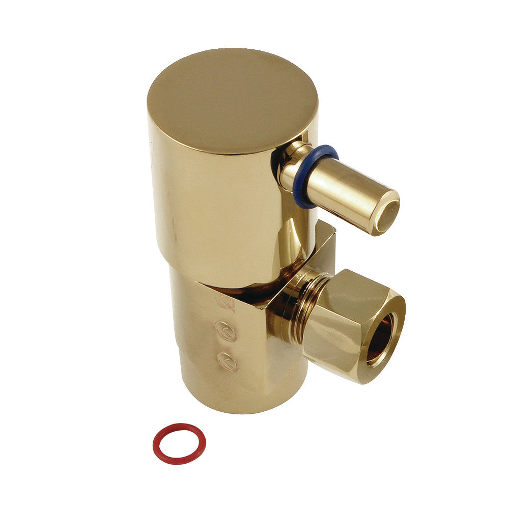 Kingston Brass CD43302DL Concord 1/2"IPS x 3/8"O.D. Anti-Seize Deluxe Quarter Turn Ceramic Hardisc Cartridge Angle Stop, Polished Brass - BNGBath