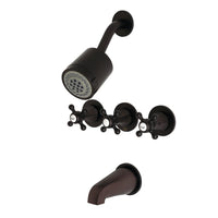 Thumbnail for Kingston Brass KBX8135BX Metropolitan Three-Handle Tub and Shower Faucet, Oil Rubbed Bronze - BNGBath