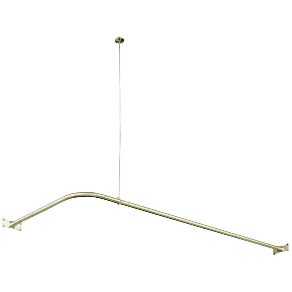 Kingston Brass CC3148 Corner Shower Rod, Brushed Nickel - BNGBath