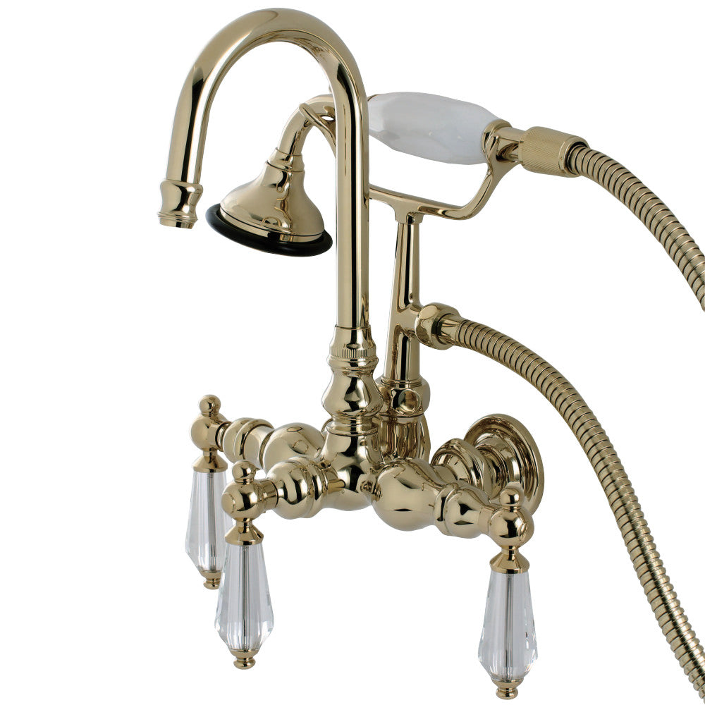 Aqua Vintage AE7T2WLL Wilshire Wall Mount Clawfoot Tub Faucet, Polished Brass - BNGBath