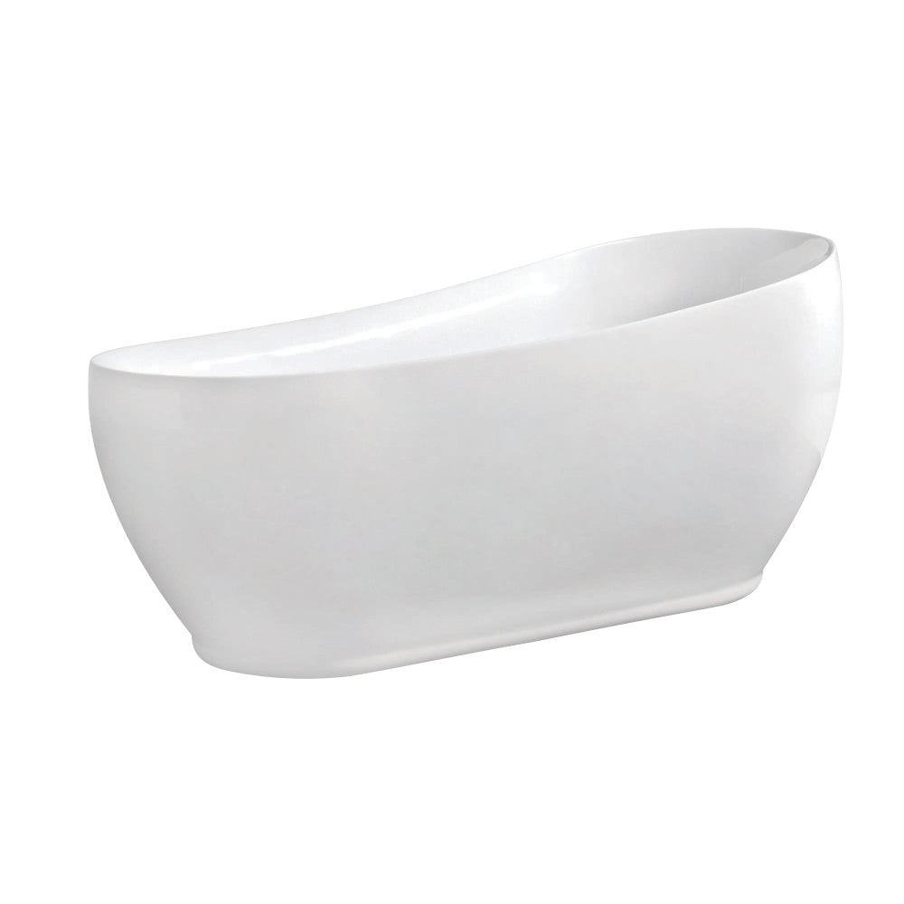 Aqua Eden VTRS723432 71-Inch Acrylic Single Slipper Freestanding Tub with Drain, White - BNGBath