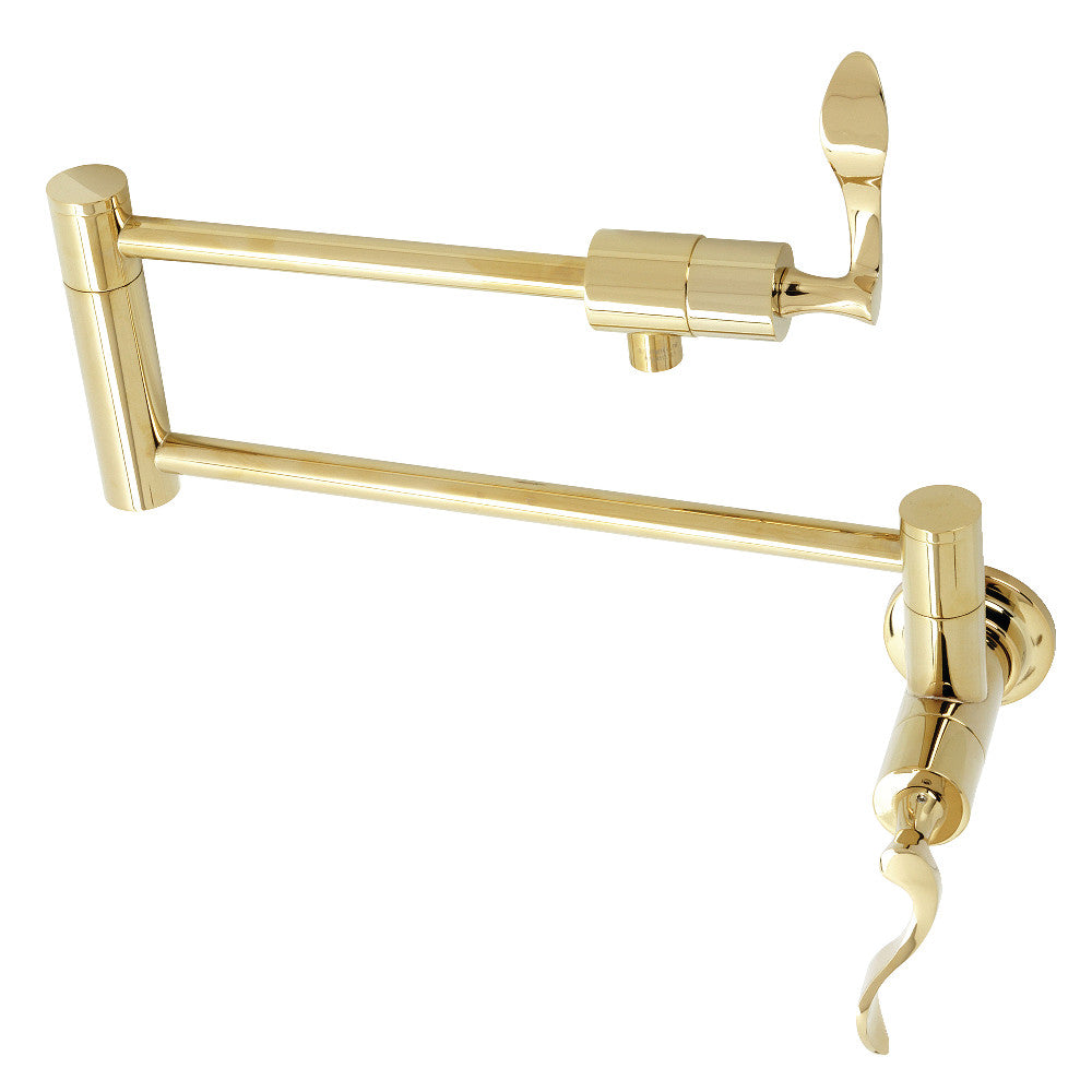 Kingston Brass KS4102CFL Century Wall Mount Pot Filler, Polished Brass - BNGBath