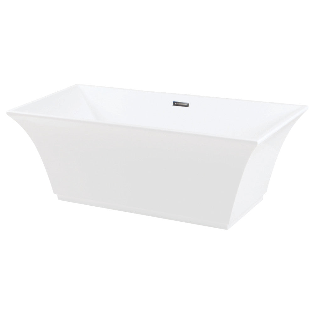 Aqua Eden VTSQ673024 67-Inch Acrylic Freestanding Tub with Drain, White - BNGBath