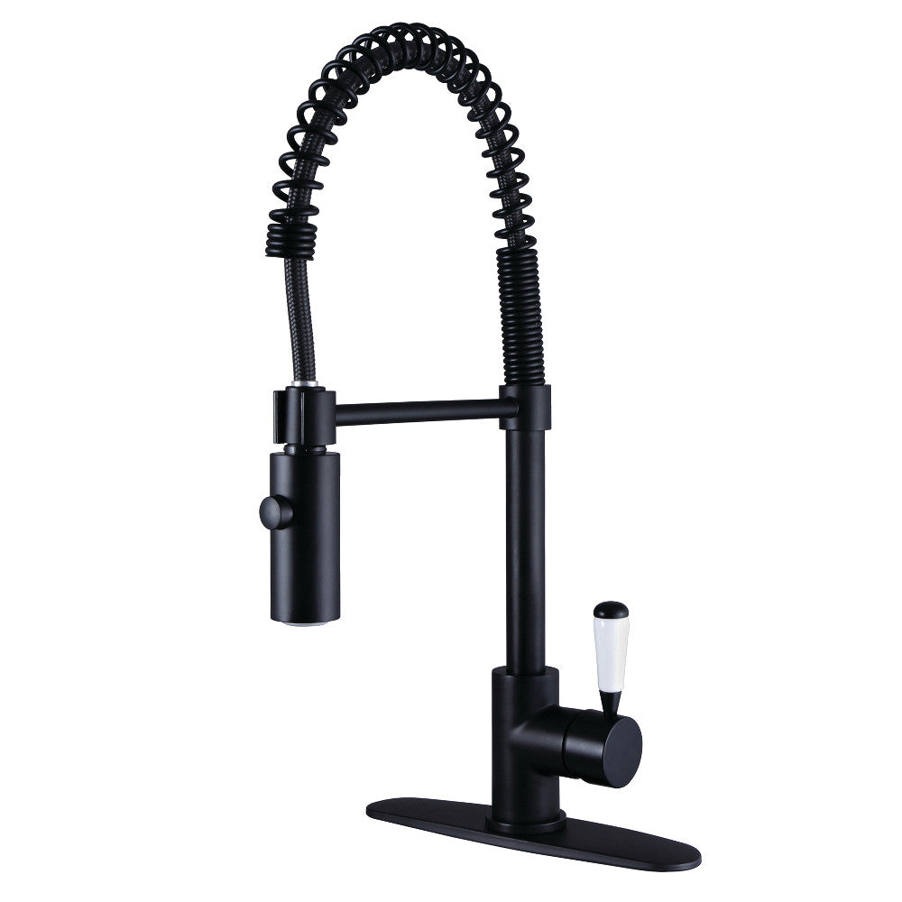 Gourmetier LS8770DPL Paris Single-Handle Pre-Rinse Kitchen Faucet, Matte Black - BNGBath