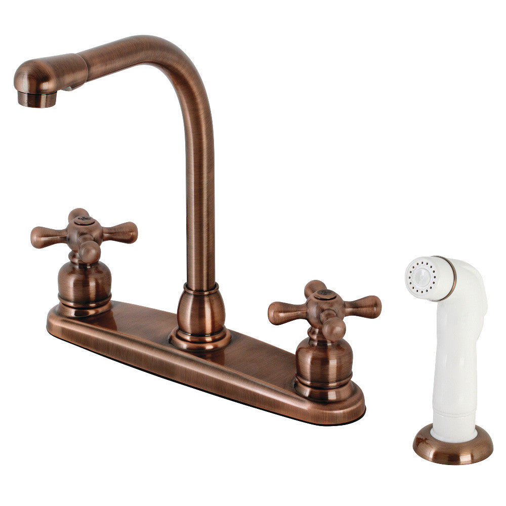 Kingston Brass KB716AX Victorian Centerset Kitchen Faucet, Antique Copper - BNGBath