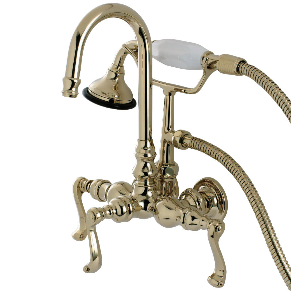 Aqua Vintage AE7T2FL Royale Wall Mount Clawfoot Tub Faucet, Polished Brass - BNGBath