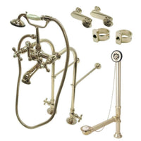 Thumbnail for Kingston Brass CCK5108AX Vintage Freestanding Clawfoot Tub Faucet Package with Supply Line, Brushed Nickel - BNGBath