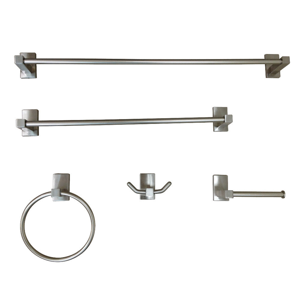 Kingston Brass BAHK8212478SN Continental 5-Piece Bathroom Accessory Set, Brushed Nickel - BNGBath