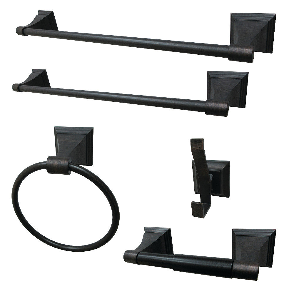 Kingston Brass BAHK61212478ORB Monarch 5-Piece Bathroom Accessory Set, Oil Rubbed Bronze - BNGBath