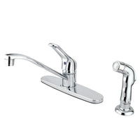 Thumbnail for Kingston Brass GKB562SP Wyndham Single-Handle Centerset Kitchen Faucet, Polished Chrome - BNGBath