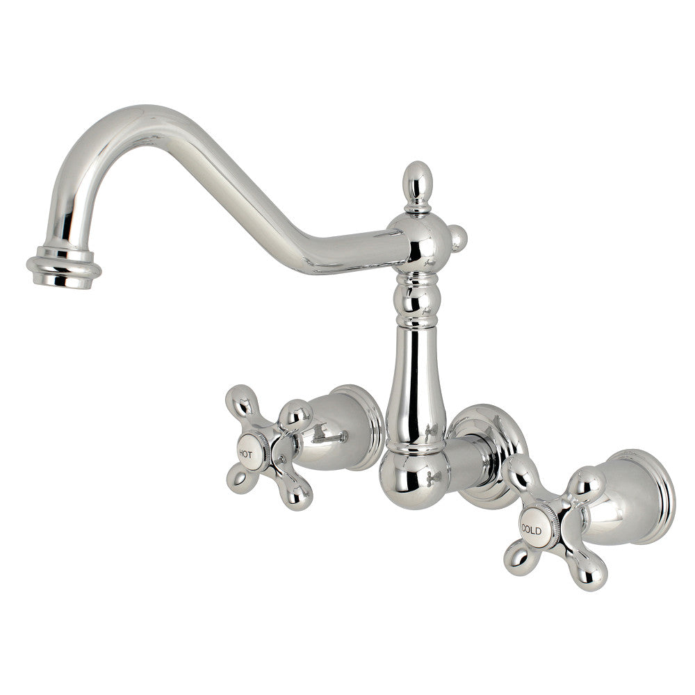 Kingston Brass KS1021AX Heritage Wall Mount Tub Faucet, Polished Chrome - BNGBath