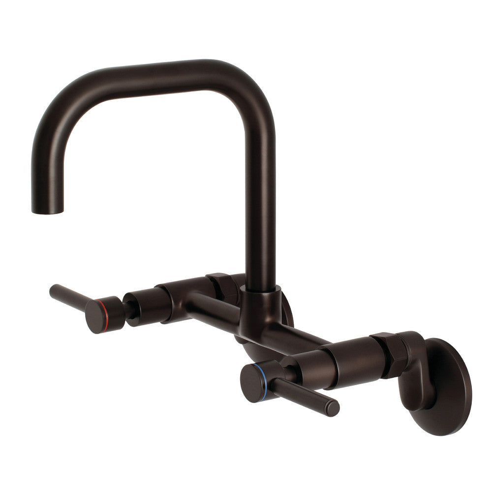 Kingston Brass Concord 8-Inch Adjustable Center Wall Mount Kitchen Faucet, Oil Rubbed Bronze - BNGBath