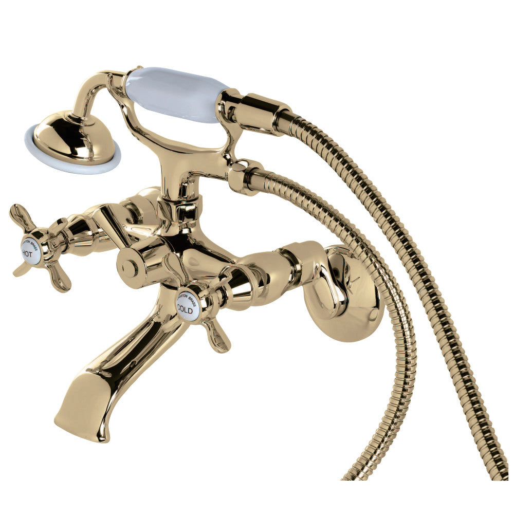 Kingston Brass KS285PB Essex Clawfoot Tub Faucet with Hand Shower, Polished Brass - BNGBath