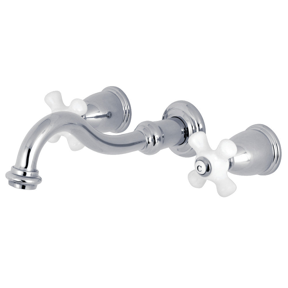 Kingston Brass KS3021PX Restoration Two-Handle Wall Mount Tub Faucet, Polished Chrome - BNGBath