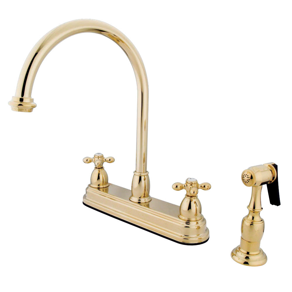 Kingston Brass KB3752AXBS Restoration Centerset Kitchen Faucet, Polished Brass - BNGBath