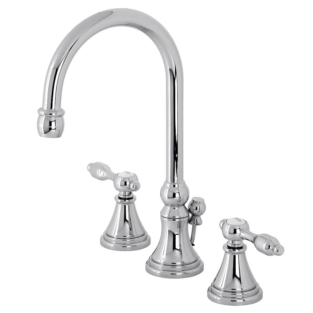 Kingston Brass KS2981TAL Tudor Widespread Bathroom Faucet with Brass Pop-Up, Polished Chrome - BNGBath