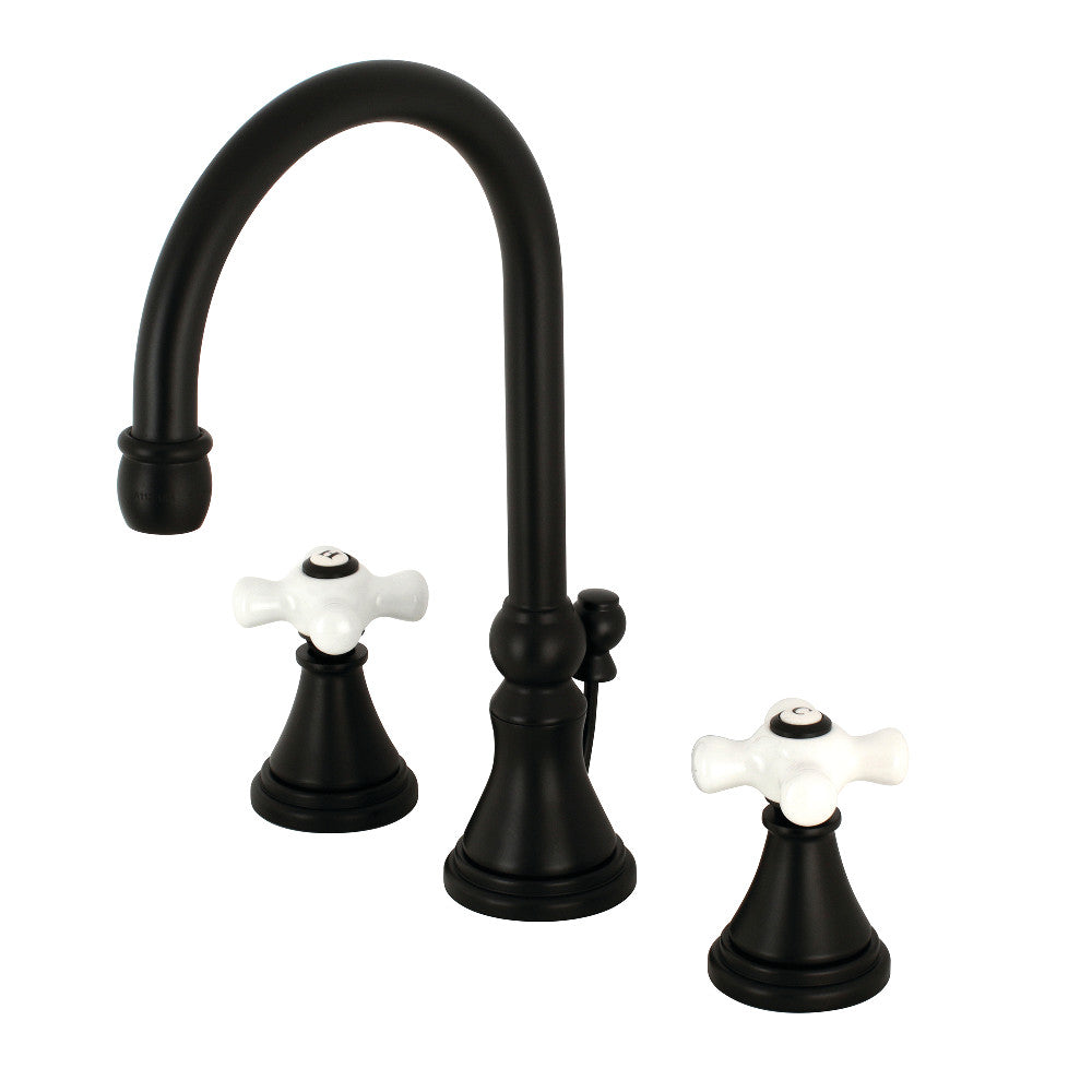 Kingston Brass KS2980PX 8 in. Widespread Bathroom Faucet, Matte Black - BNGBath