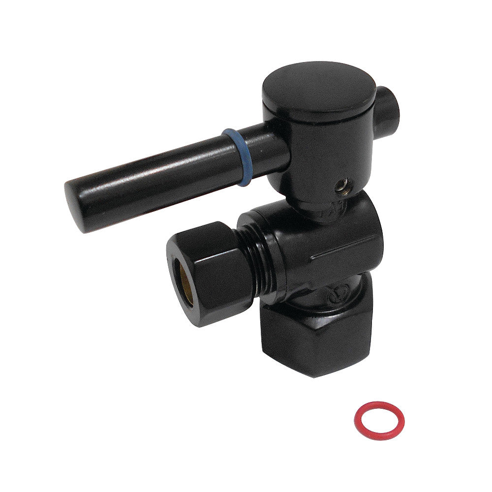 Kingston Brass CC43100DL Quarter Turn Valve (1/2" FIP X 3/8" O.D. Compression), Matte Black - BNGBath