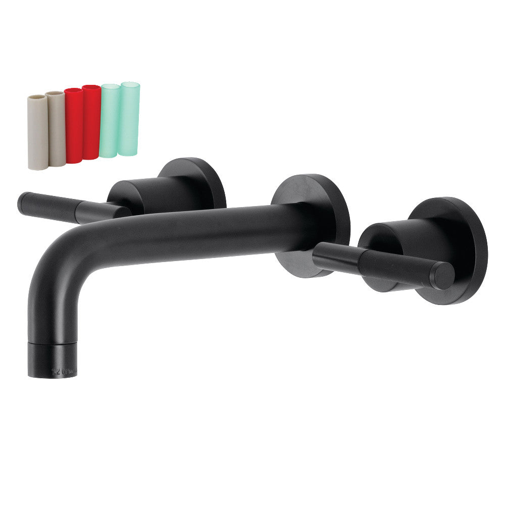 Kingston Brass KS8120CKL Kaiser Two-Handle Wall Mount Bathroom Faucet, Matte Black - BNGBath