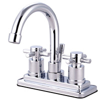 Thumbnail for Kingston Brass KS8661DX Concord 4 in. Centerset Bathroom Faucet with Brass Pop-Up, Polished Chrome - BNGBath