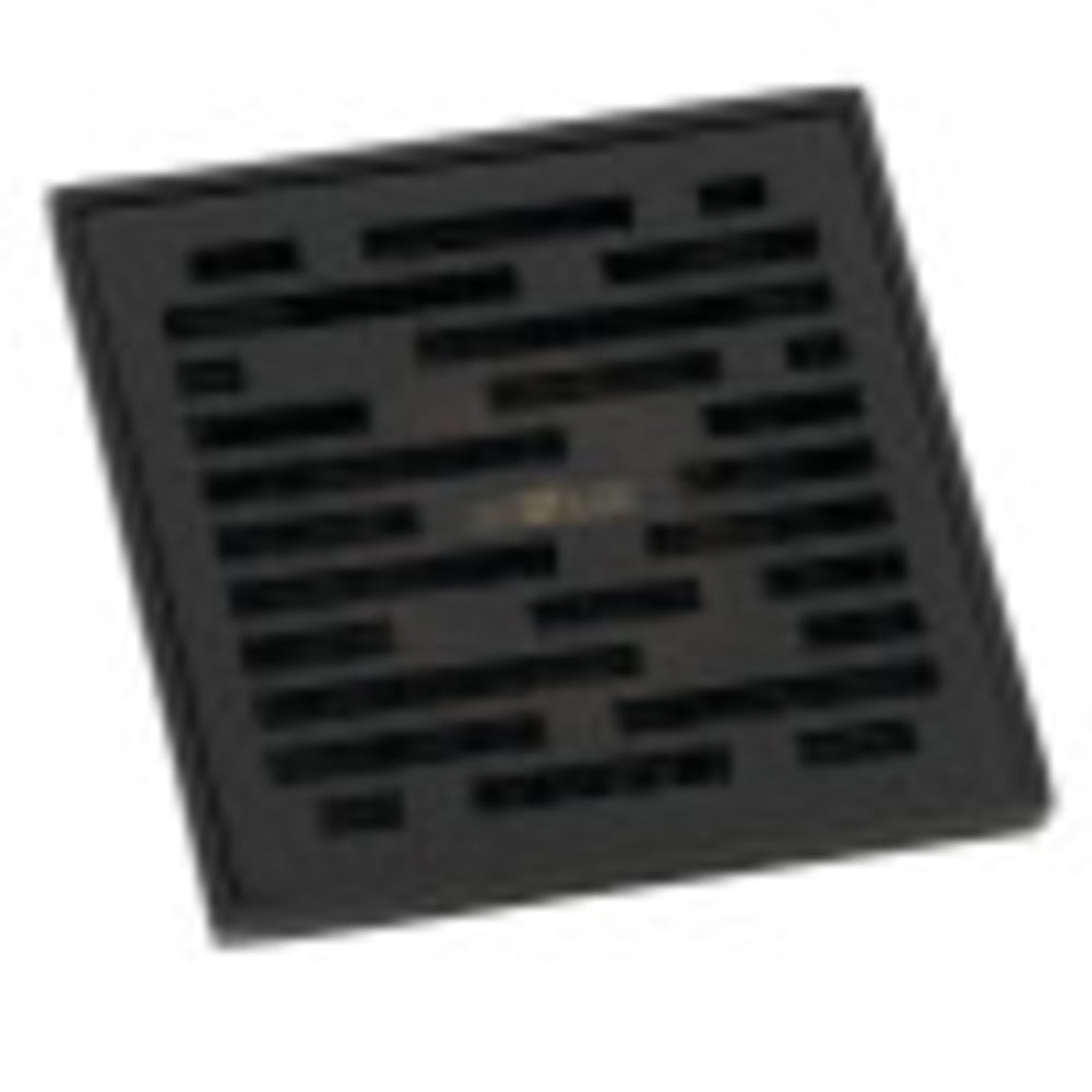 Kingston Brass BSF6310MB Watercourse Transit 4" Square Grid Shower Drain, Matte Black - BNGBath