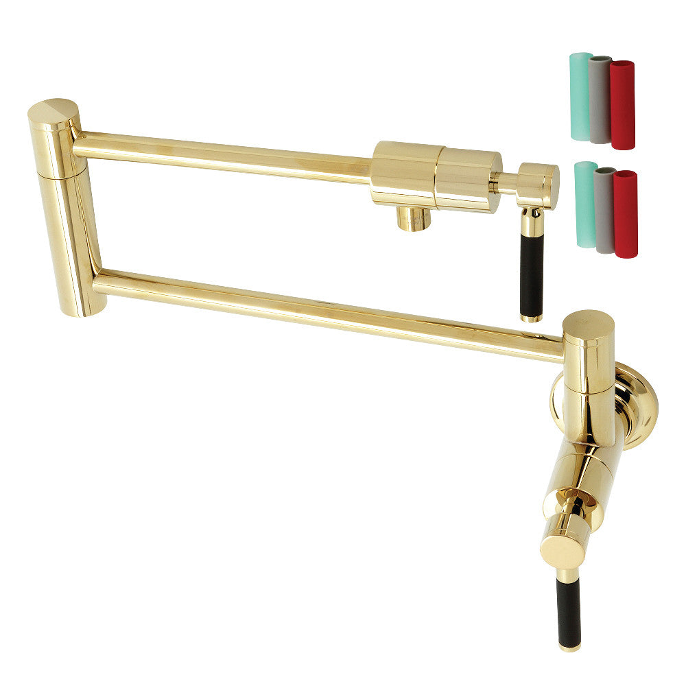 Kingston Brass KS4102DKL Kaiser Wall Mount Pot Filler, Polished Brass - BNGBath