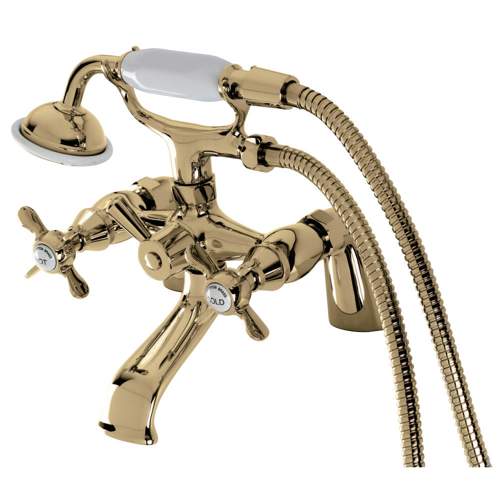 Kingston Brass KS287PB Essex Clawfoot Tub Faucet with Hand Shower, Polished Brass - BNGBath