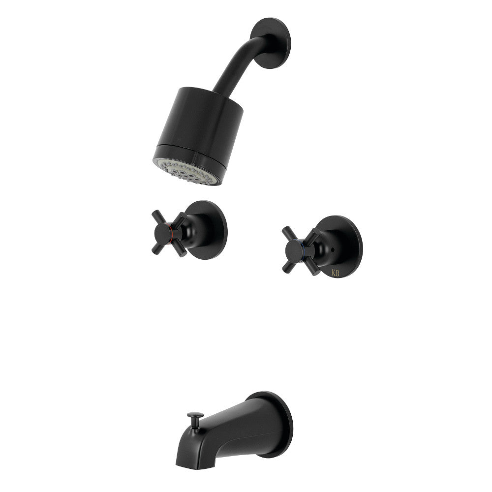 Kingston Brass KBX8140DX Concord Two-Handle Tub and Shower Faucet, Matte Black - BNGBath