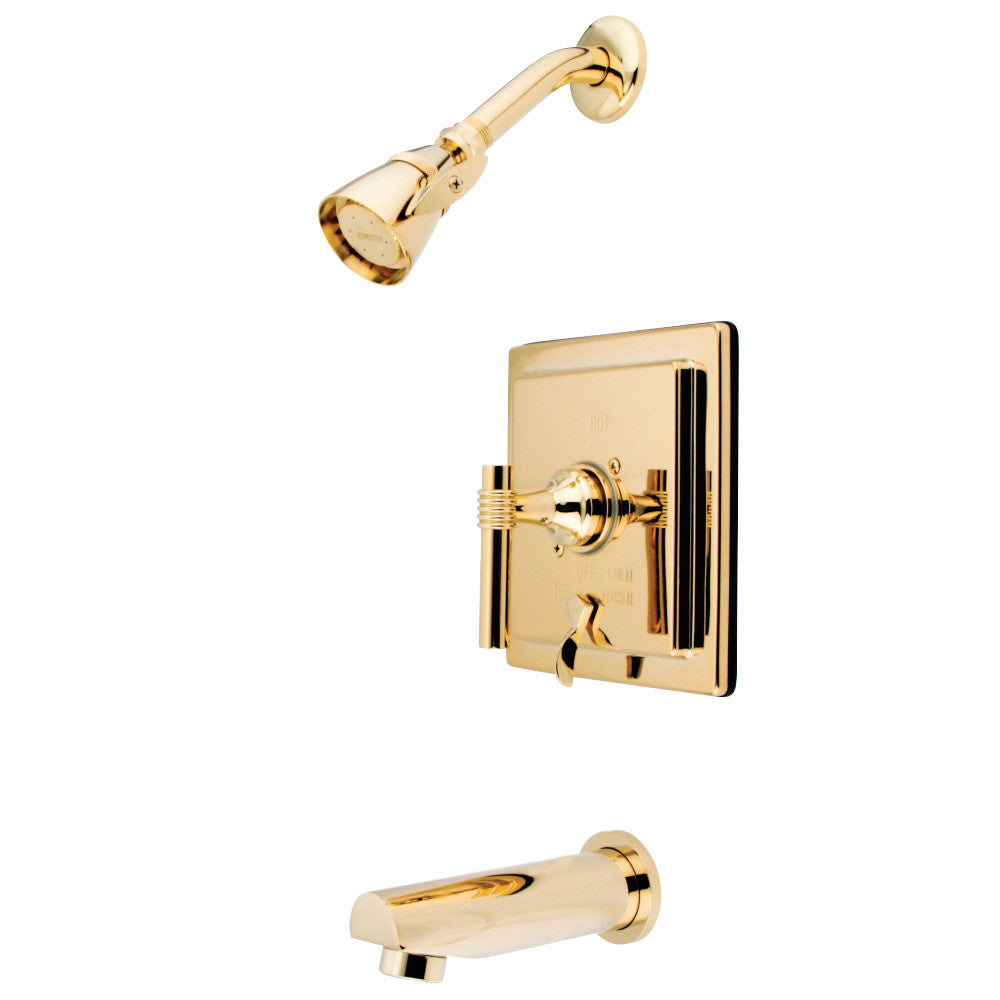 Kingston Brass KB86520ML Milano Tub & Shower Faucet, Polished Brass - BNGBath