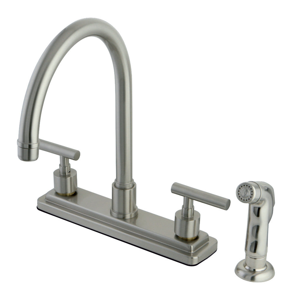 Kingston Brass KS8798CML Manhattan Centerset Kitchen Faucet, Brushed Nickel - BNGBath