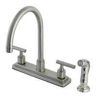 Thumbnail for Kingston Brass KS8798CML Manhattan Centerset Kitchen Faucet, Brushed Nickel - BNGBath