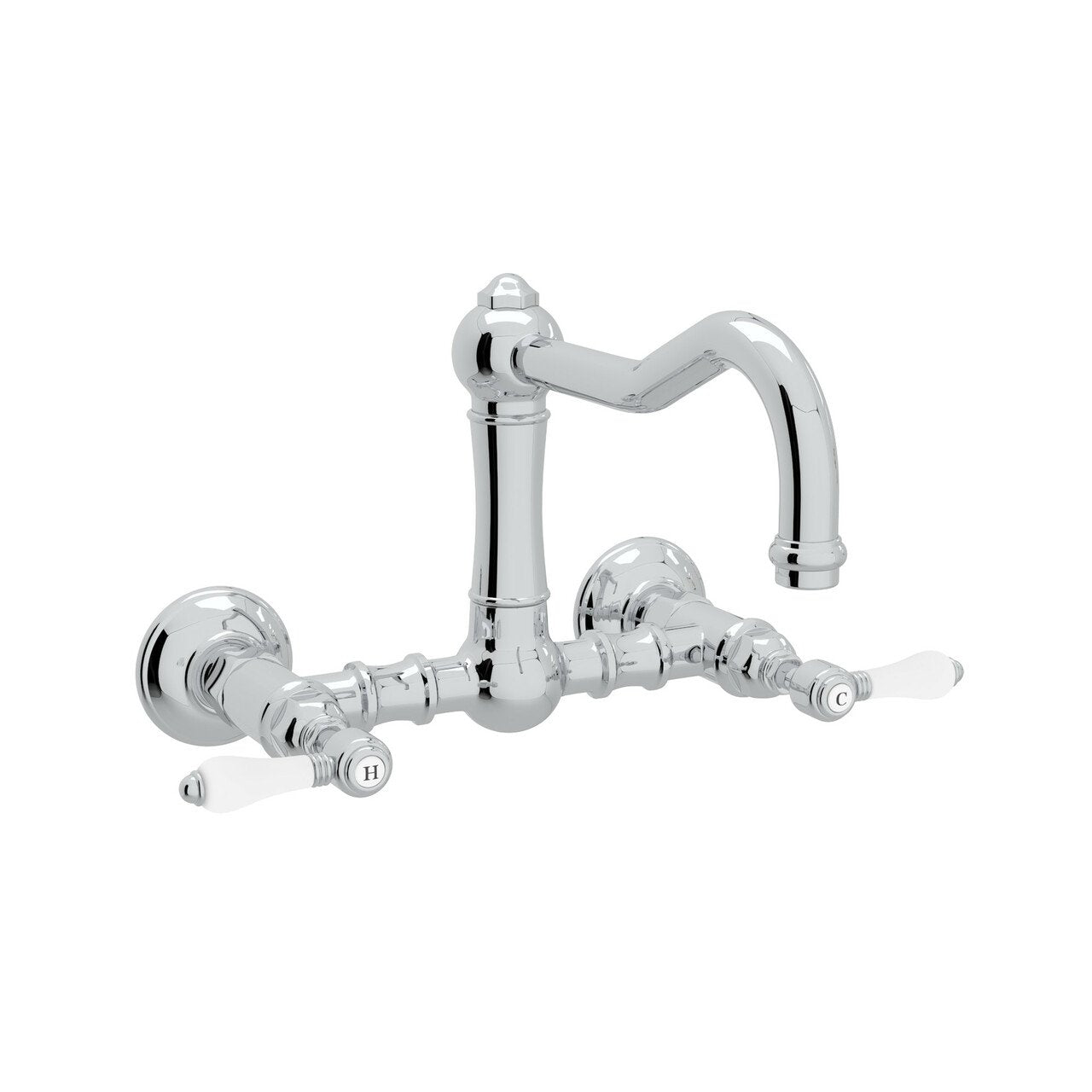 ROHL Acqui Wall Mount Column Spout Bridge Kitchen Faucet - BNGBath