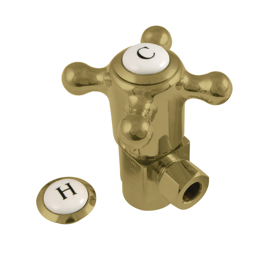 Kingston Brass CD43307BX 1/2"IPS x 3/8"O.D. Anti-Seize Quarter Turn Angle Stop, Brushed Brass - BNGBath