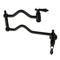 Thumbnail for Kingston Brass KS2100BAL Heirloom Wall Mount Pot Filler, Matte Black - BNGBath