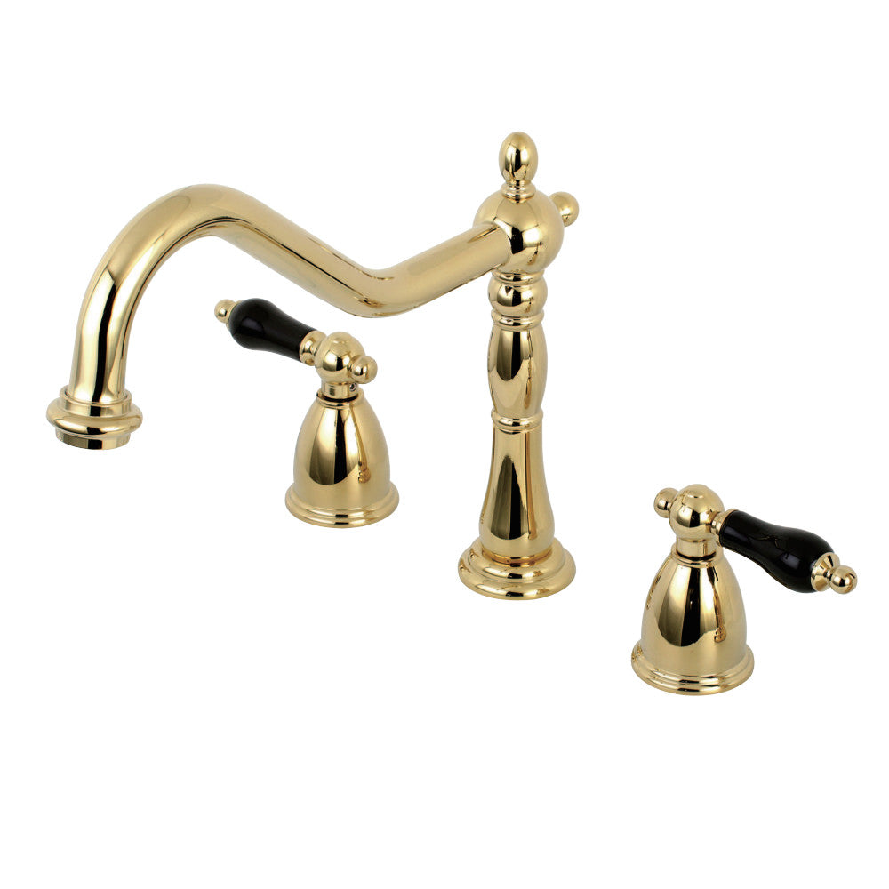 Kingston Brass KB1792PKLLS Widespread Kitchen Faucet, Polished Brass - BNGBath