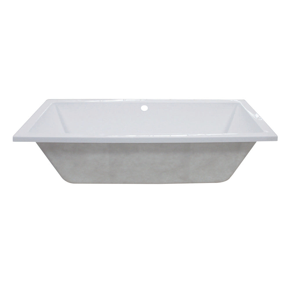 Aqua Eden VTPN593017C 59-Inch Acrylic Rectangular Drop-In Tub with Center Drain Hole, White - BNGBath