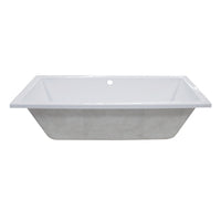 Thumbnail for Aqua Eden VTPN593017C 59-Inch Acrylic Rectangular Drop-In Tub with Center Drain Hole, White - BNGBath