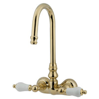 Thumbnail for Kingston Brass CC75T2 Vintage 3-3/8-Inch Wall Mount Tub Faucet, Polished Brass - BNGBath