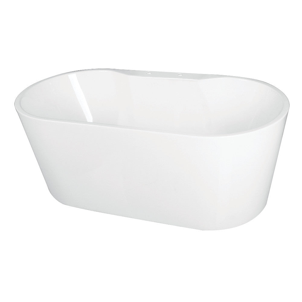 66.5-Inch Acrylic Freestanding Tub with Deck for Faucet Installation - BNGBath