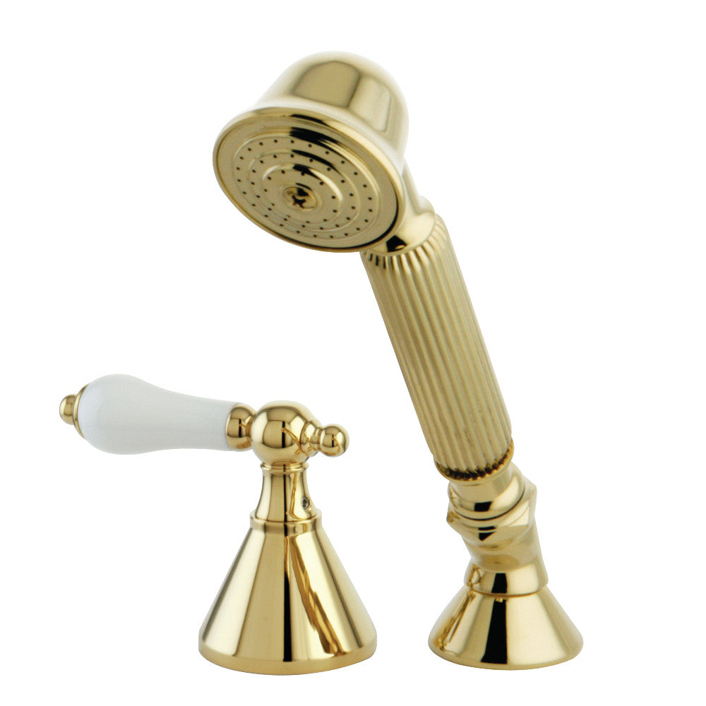 Kingston Brass KSK2362PLTR Transfer Valve Set for Roman Tub Filler, Polished Brass - BNGBath