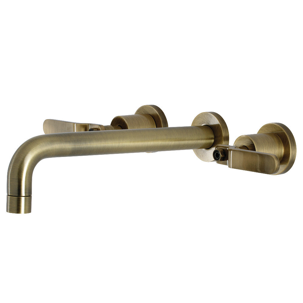 Kingston Brass KS8023KL Whitaker Two-Handle Wall Mount Tub Faucet, Antique Brass - BNGBath