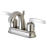 Thumbnail for Kingston Brass FB5618EFL 4 in. Centerset Bathroom Faucet, Brushed Nickel - BNGBath