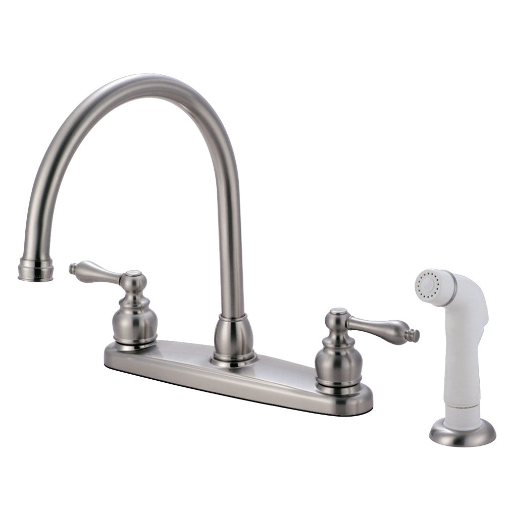 Kingston Brass KB728AL Vintage Centerset Kitchen Faucet, Brushed Nickel - BNGBath