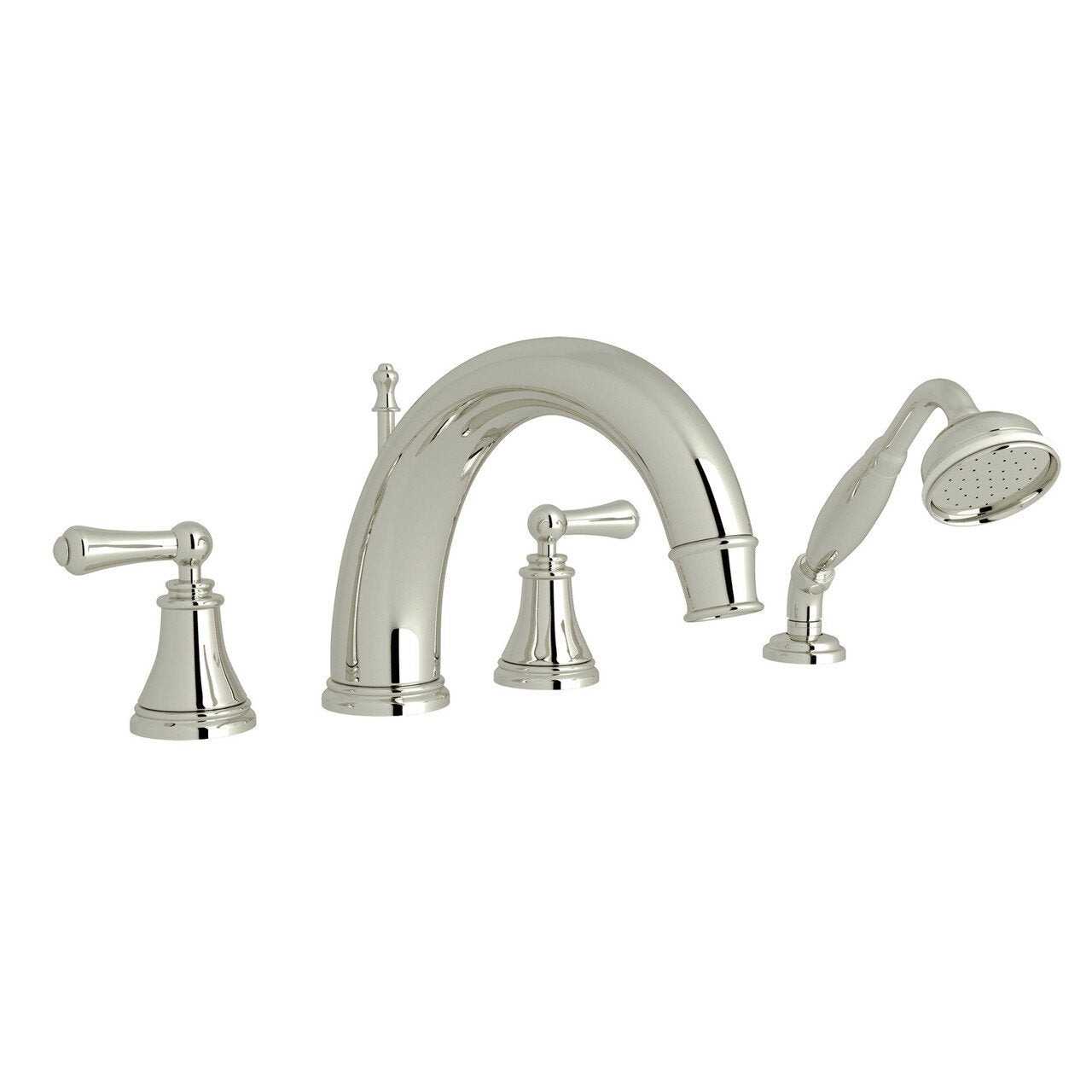 Perrin & Rowe Georgian Era 4-Hole Deck Mount C-Spout Tub Filler with Handshower - BNGBath