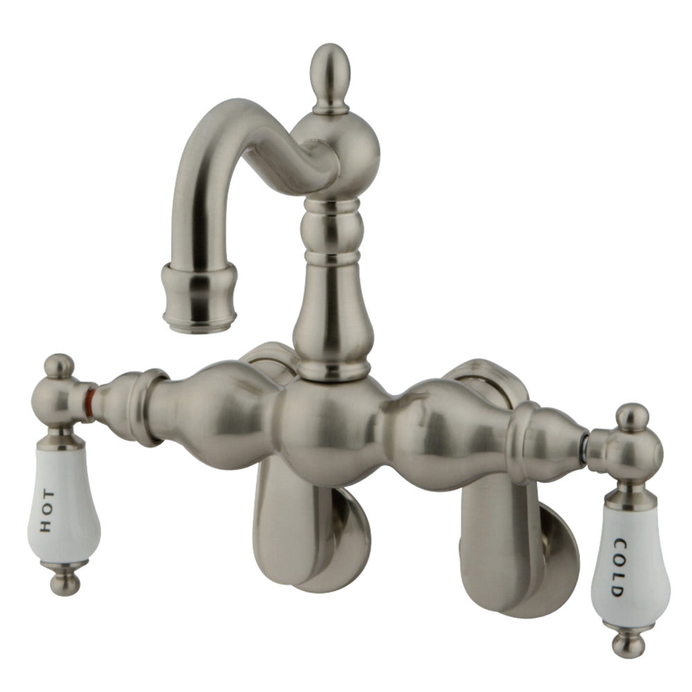 Kingston Brass CC1085T8 Vintage Adjustable Center Wall Mount Tub Faucet, Brushed Nickel - BNGBath