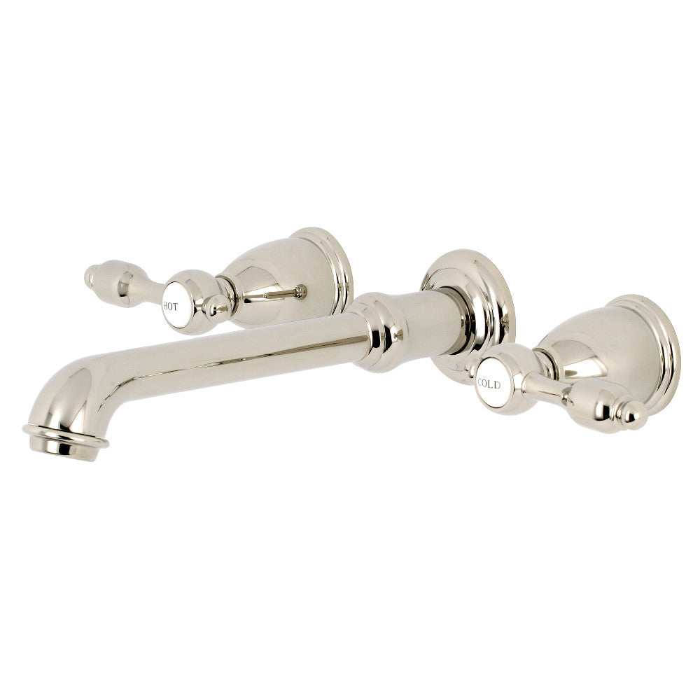 Kingston Brass KS7126TAL 8-Inch Center Wall Mount Bathroom Faucet, Polished Nickel - BNGBath