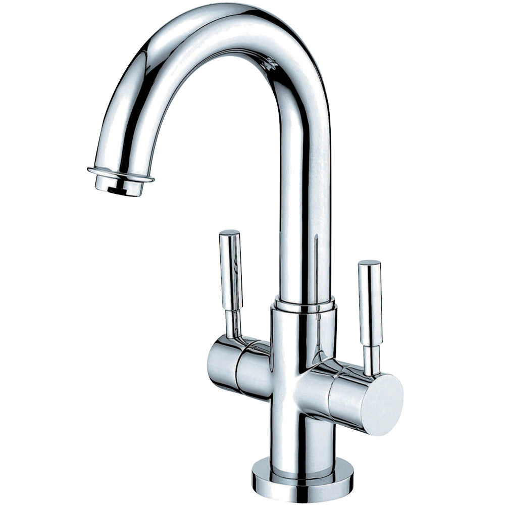 Kingston Brass KS8451DL Concord Two-Handle Bathroom Faucet with Push Pop-Up and Cover Plate, Polished Chrome - BNGBath