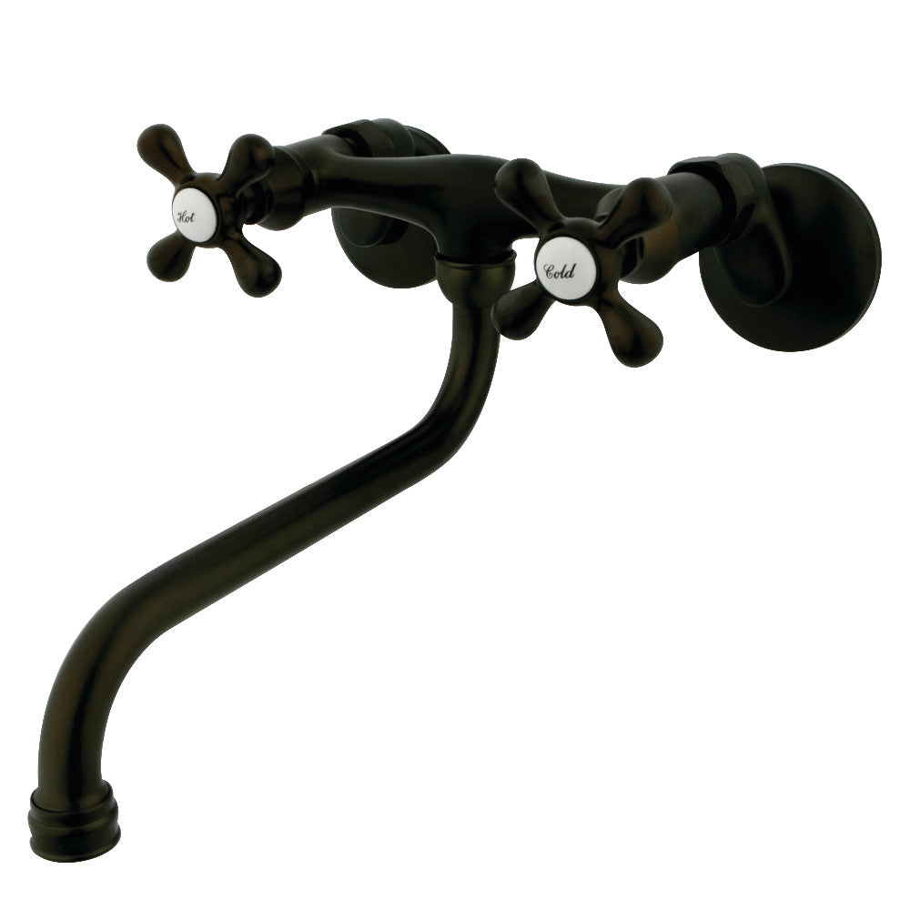 Kingston Brass KS215ORB Kingston Two Handle Wall Mount Bathroom Faucet, Oil Rubbed Bronze - BNGBath